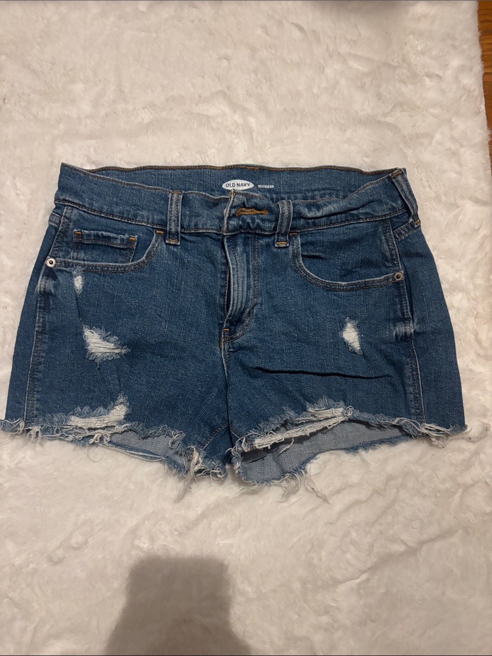 Old Navy Blue Distressed Denim Cutoff Shorts